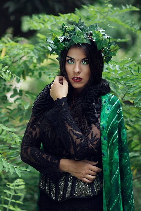 Corona Élfica de Hiedra Verde