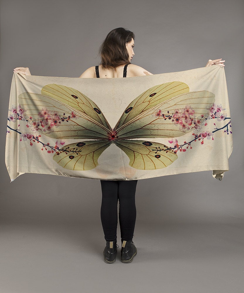 Pañuelo de Libélulas, Mariposas y Sakura
