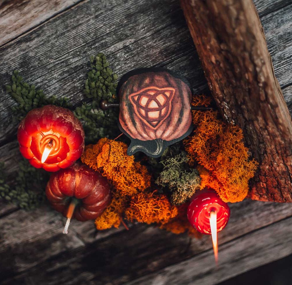 Pasador de Pelo Calabaza con Trisquel