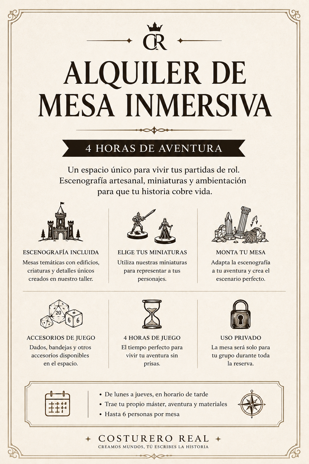 Alquiler de mesa de Rol inmersiva con escenografía