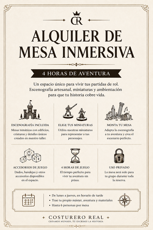 Alquiler de mesa de Rol inmersiva con escenografía