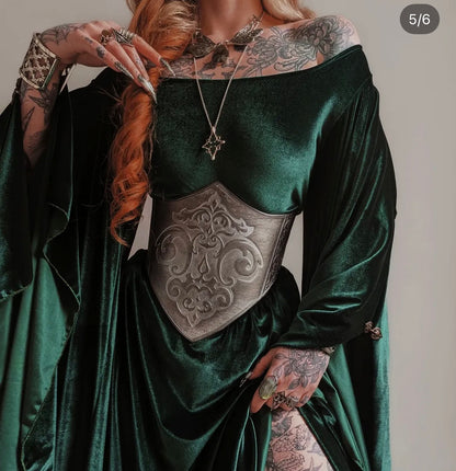 Corset Armadura Plateada de Cuero