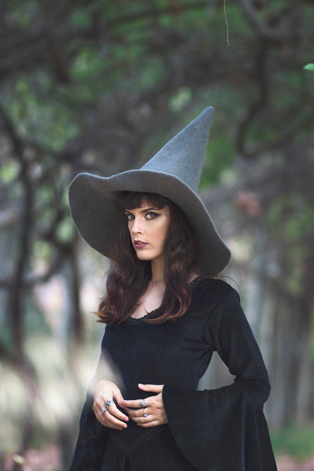 Sombrero de Bruja de Fieltro de Lana