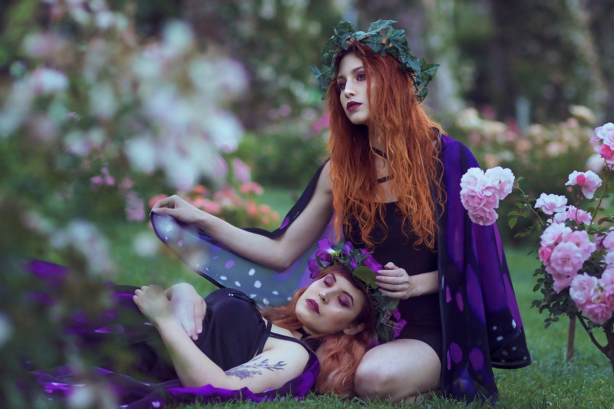 Capa Alas de Mariposa Monarca Morada · Pequeñas