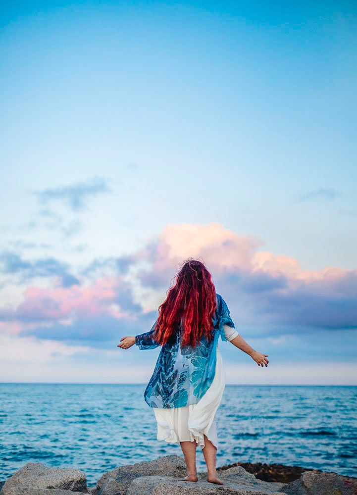 Kimono de Gasa Olas del Océano