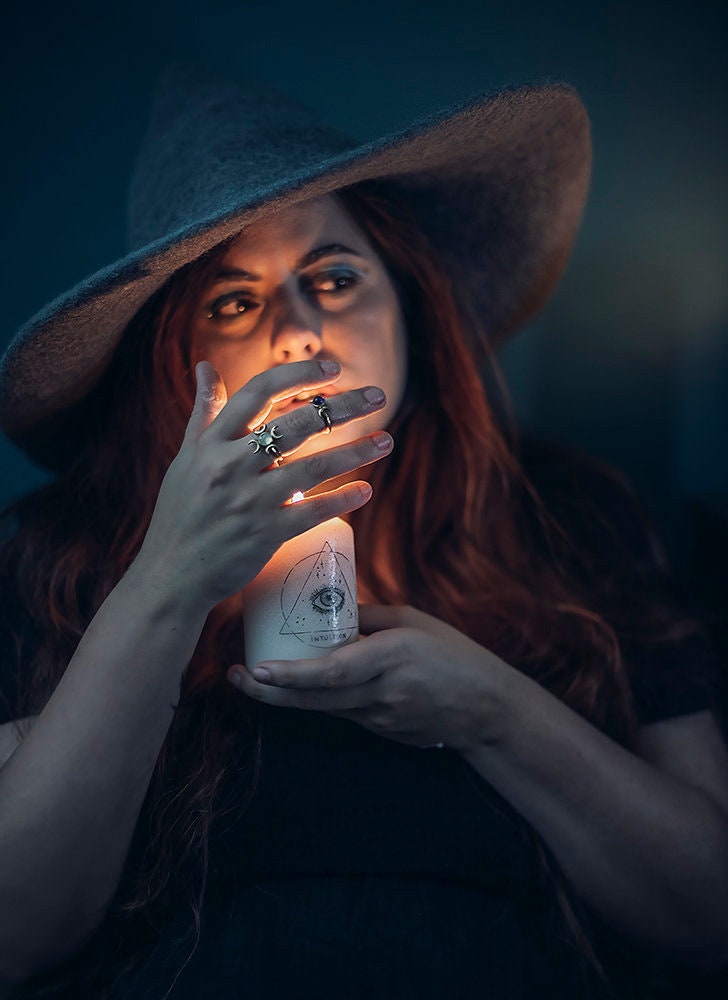 Sombrero de Bruja Corto de Fieltro de Lana