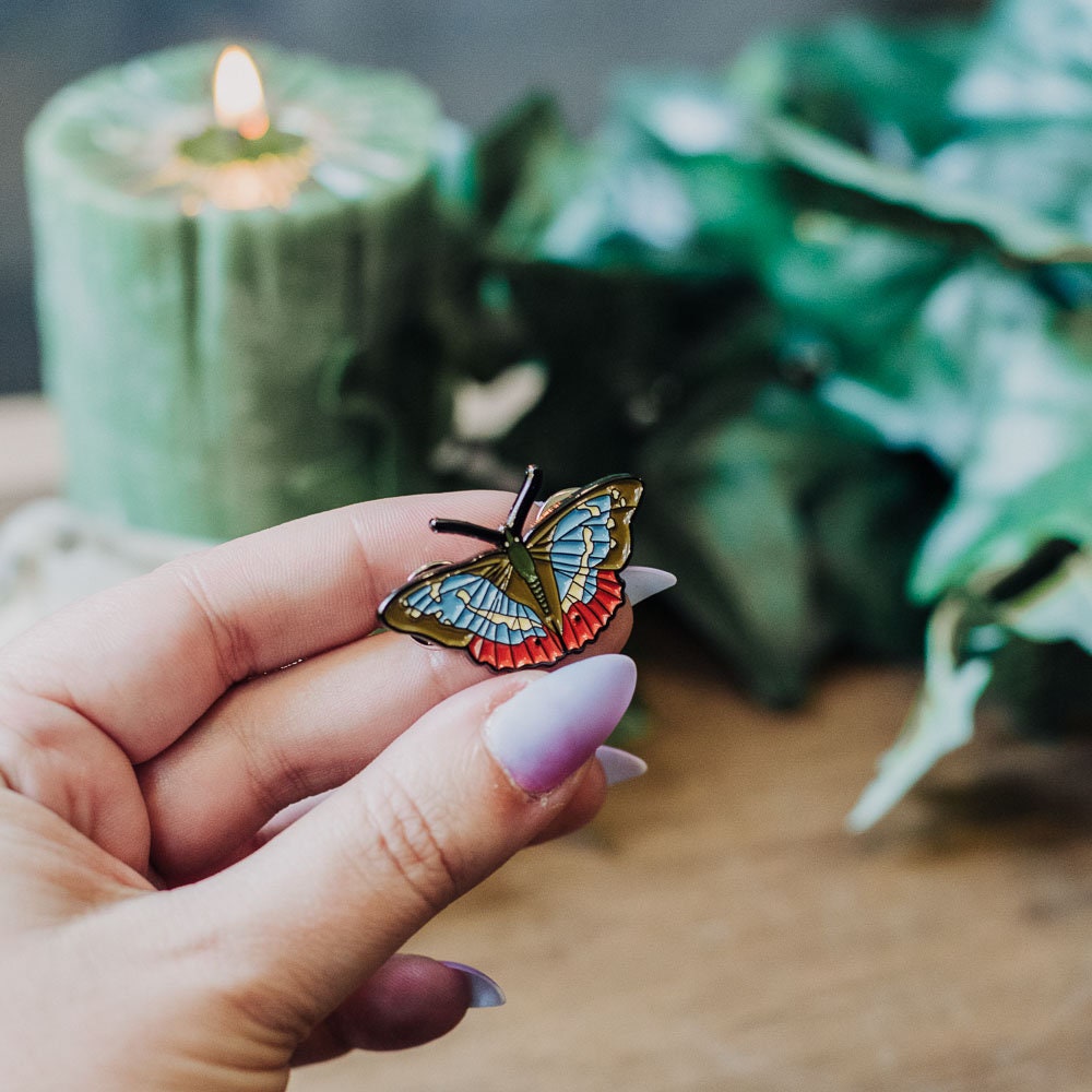 Pin Esmaltado Mariposa Emperador Azul