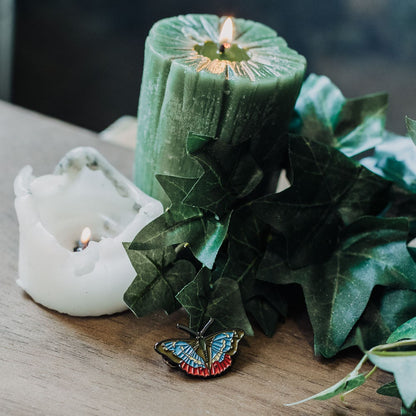 Pin Esmaltado Mariposa Emperador Azul