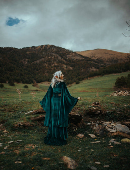 Vestido Élfico Verde de Terciopelo