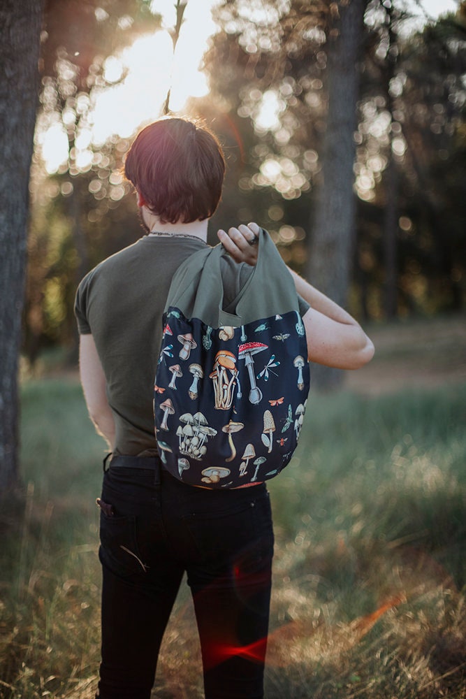 Mushroom Print Tote Bag, Witchcraft Shoulder Bag