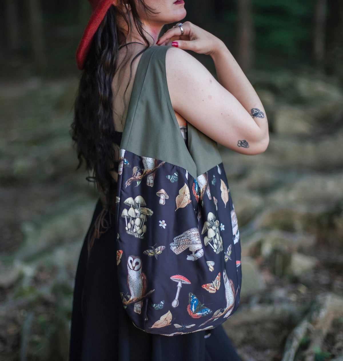 Bolso Tote de Búhos y Setas