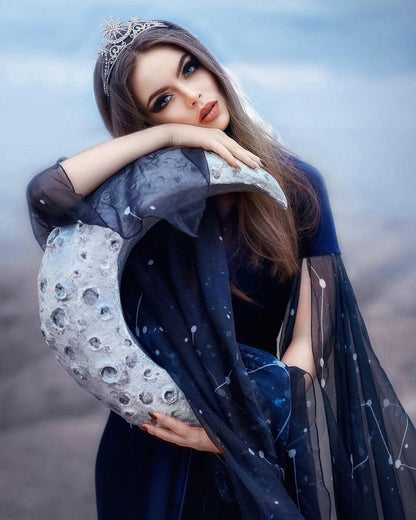 Celestial Blue Velvet Elven Gown