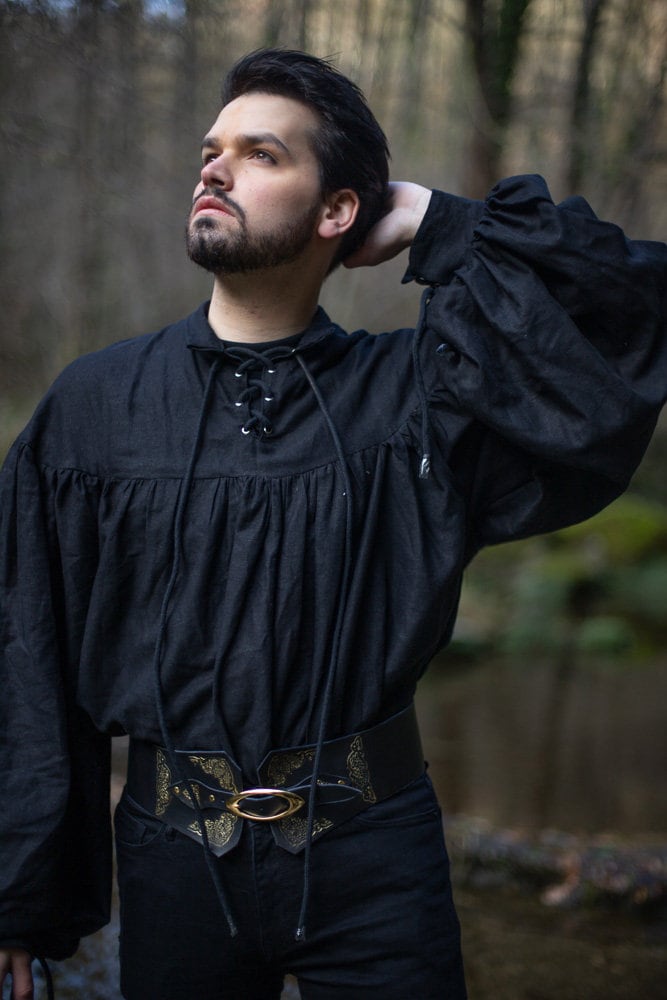Camisa Pirata Negra de Hombre