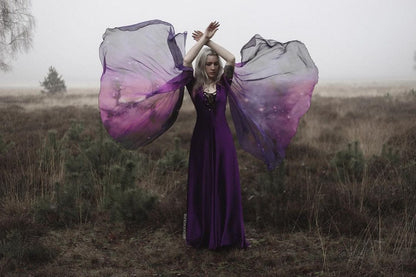 Vestido Élfico Nebulosa de Terciopelo Morado