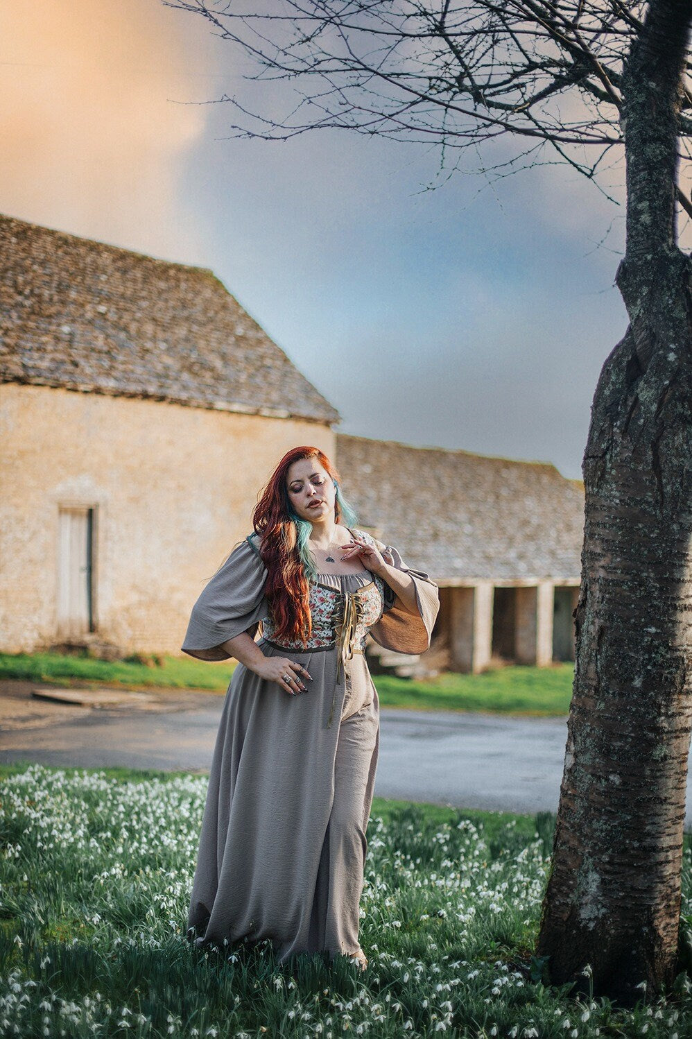 Camisola Medieval Crema Topo
