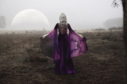 Vestido Élfico Nebulosa de Terciopelo Morado