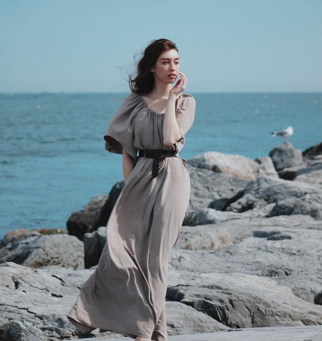 Camisola Medieval Crema Topo