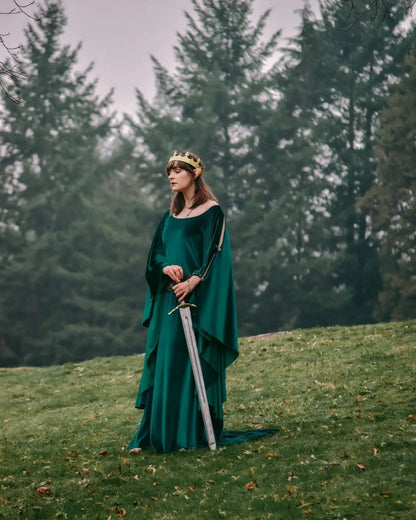 Vestido Élfico Verde de Terciopelo
