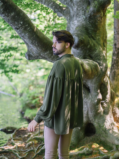 Camisa Renacentista Verde de Hombre