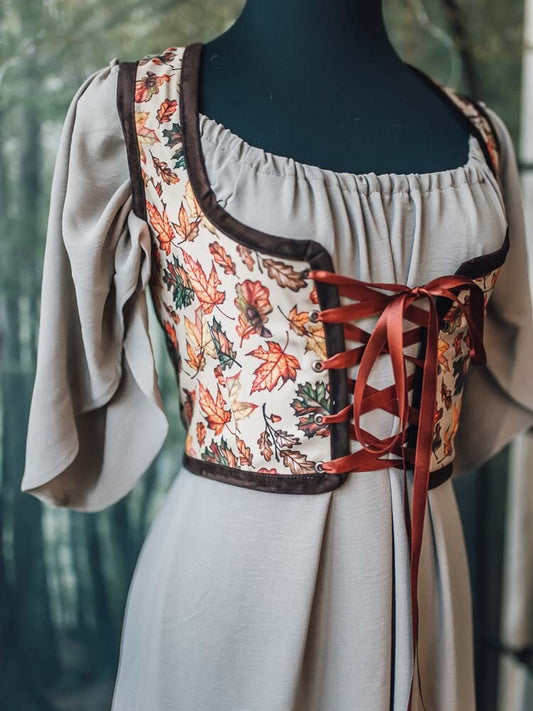 Corset Renacentista de hojas de Roble otoñales
