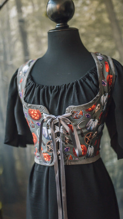 Corset Renacentista de Halloween con Calabazas