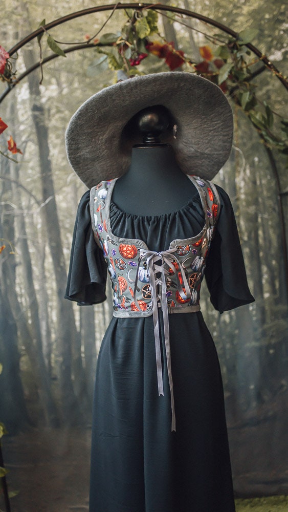 Corset Renacentista de Halloween con Calabazas