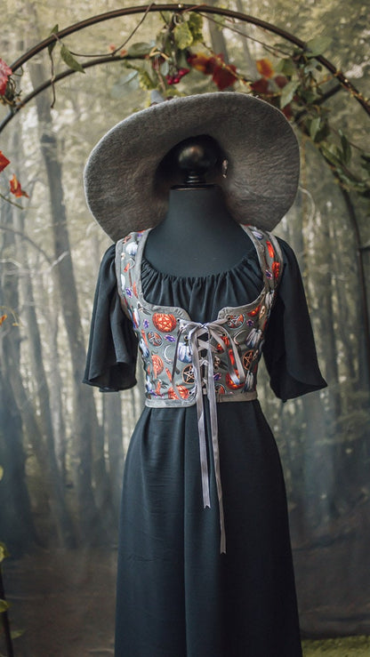Corset Renacentista de Halloween con Calabazas