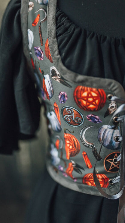 Corset Renacentista de Halloween con Calabazas