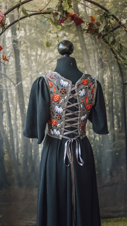 Corset Renacentista de Halloween con Calabazas