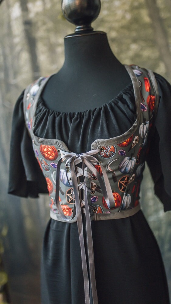 Corset Renacentista de Halloween con Calabazas