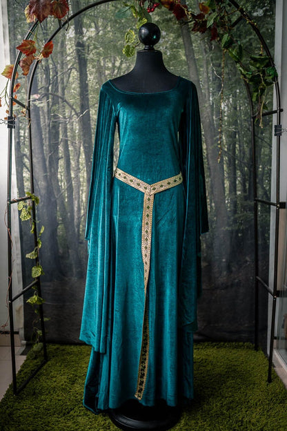 Vestido Élfico Verde de Terciopelo