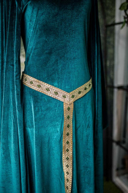 Vestido Élfico Verde de Terciopelo