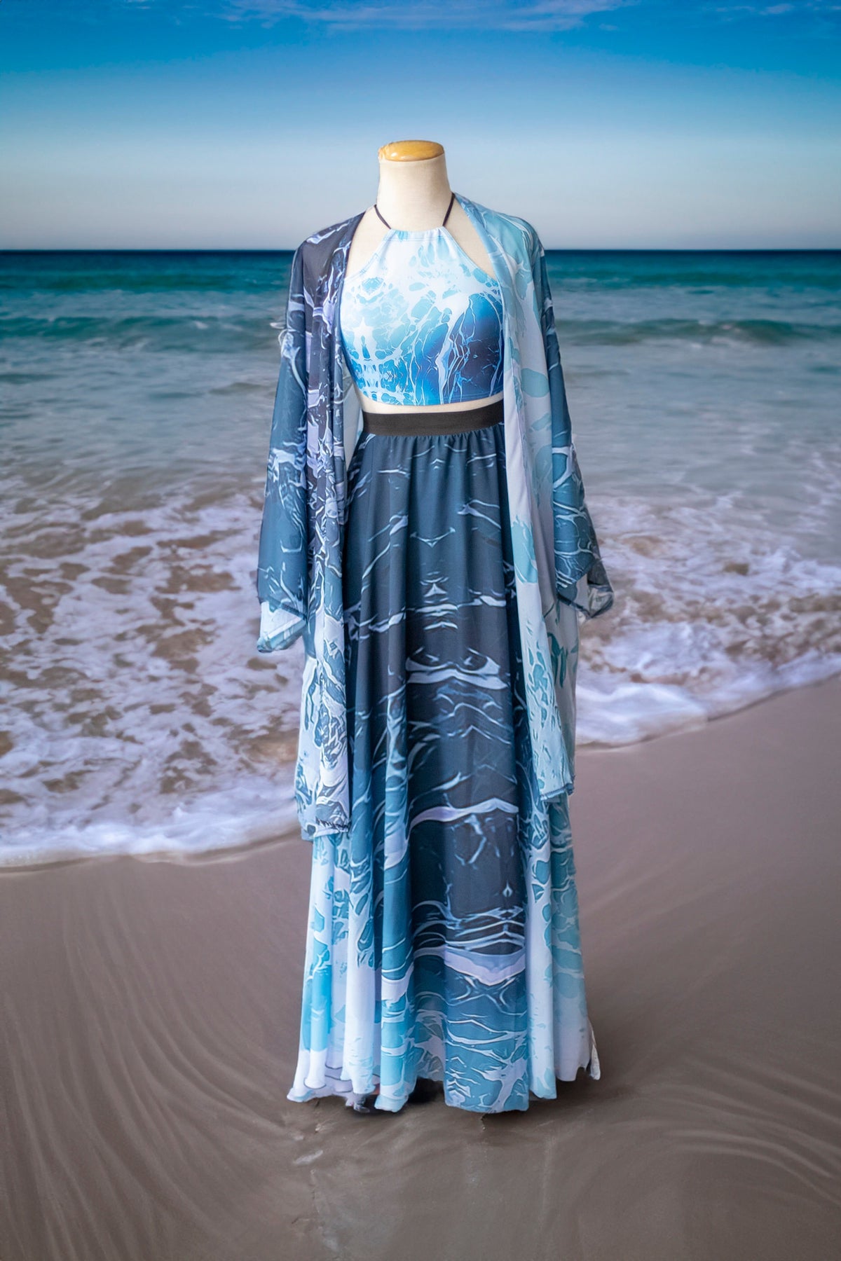 Falda Larga Sirena de Olas del Océano
