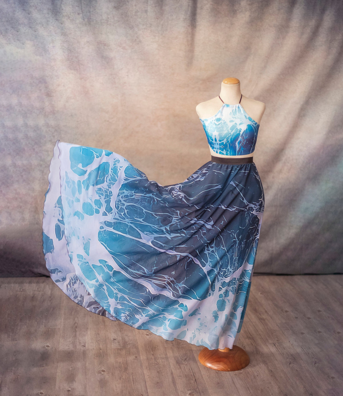 Falda Larga Sirena de Olas del Océano