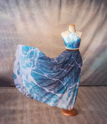 Falda Larga Sirena de Olas del Océano