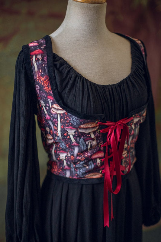 Corset Renacentista de Setas Oscuras