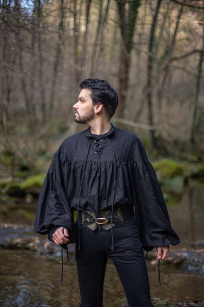 Camisa Pirata Negra de Hombre