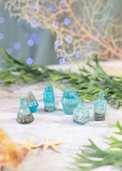 Ocean Dice Set with Pearls and Jellyfish