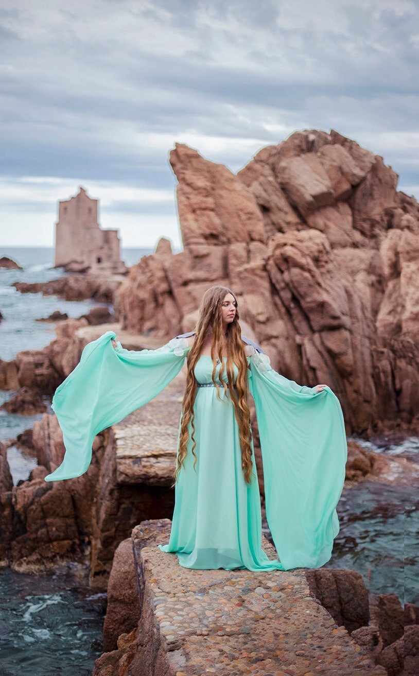 Vestido Sirena de Algas con Mangas