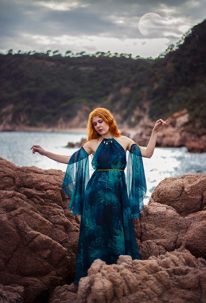 Vestido Halter Sirena de Algas
