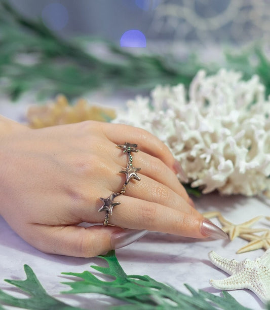Mermaid Ring - Starfish ring in brass
