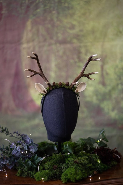 Diadema de Astas de Ciervo con Musgo