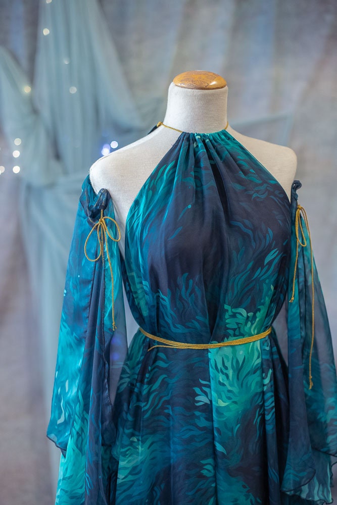 Vestido Halter Sirena de Algas