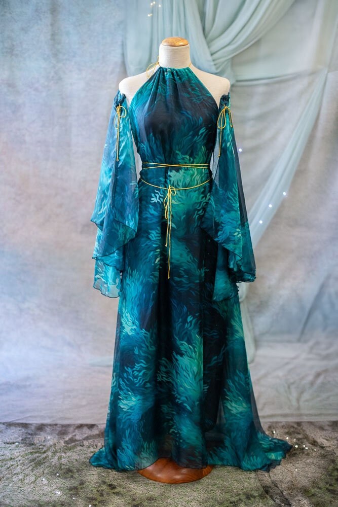 Vestido Halter Sirena de Algas