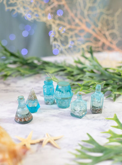 Ocean Dice Set with Pearls and Jellyfish