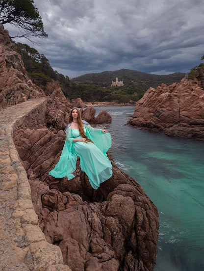 Vestido Sirena de Algas con Mangas
