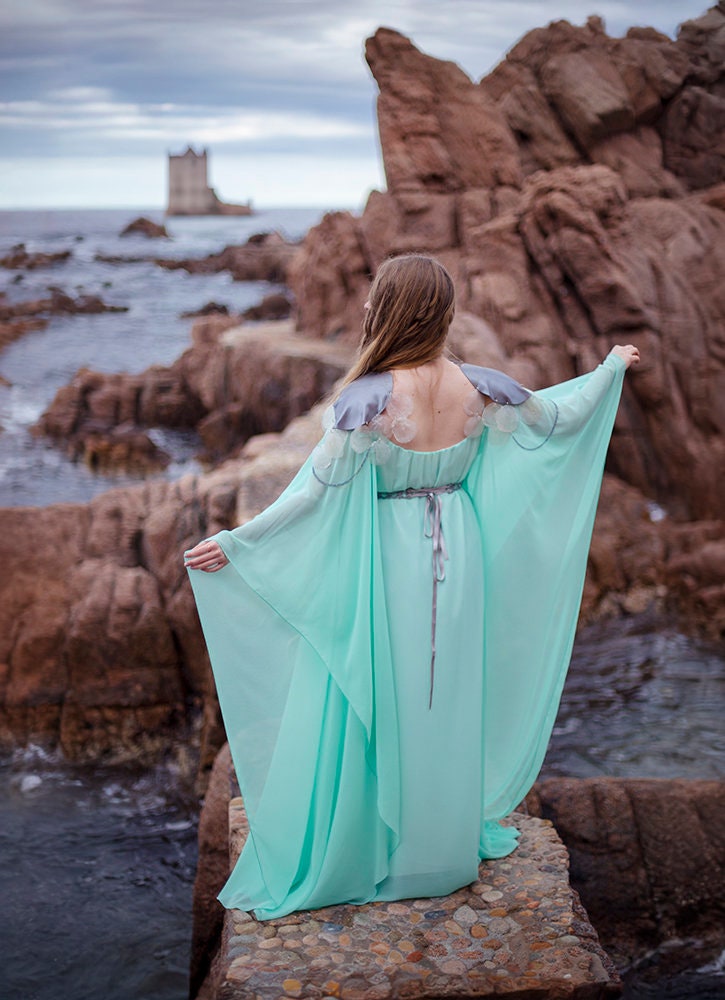 Vestido Sirena de Algas con Mangas