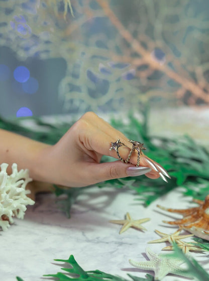 Mermaid Ring - Starfish ring in brass
