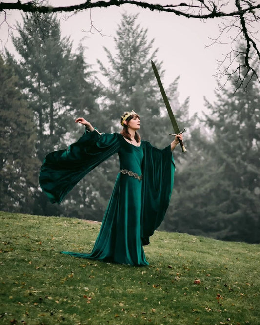 Vestido Élfico Verde de Terciopelo