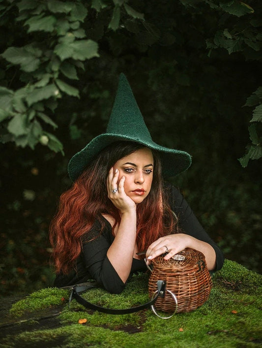 Sombrero de Bruja de Fieltro de Lana